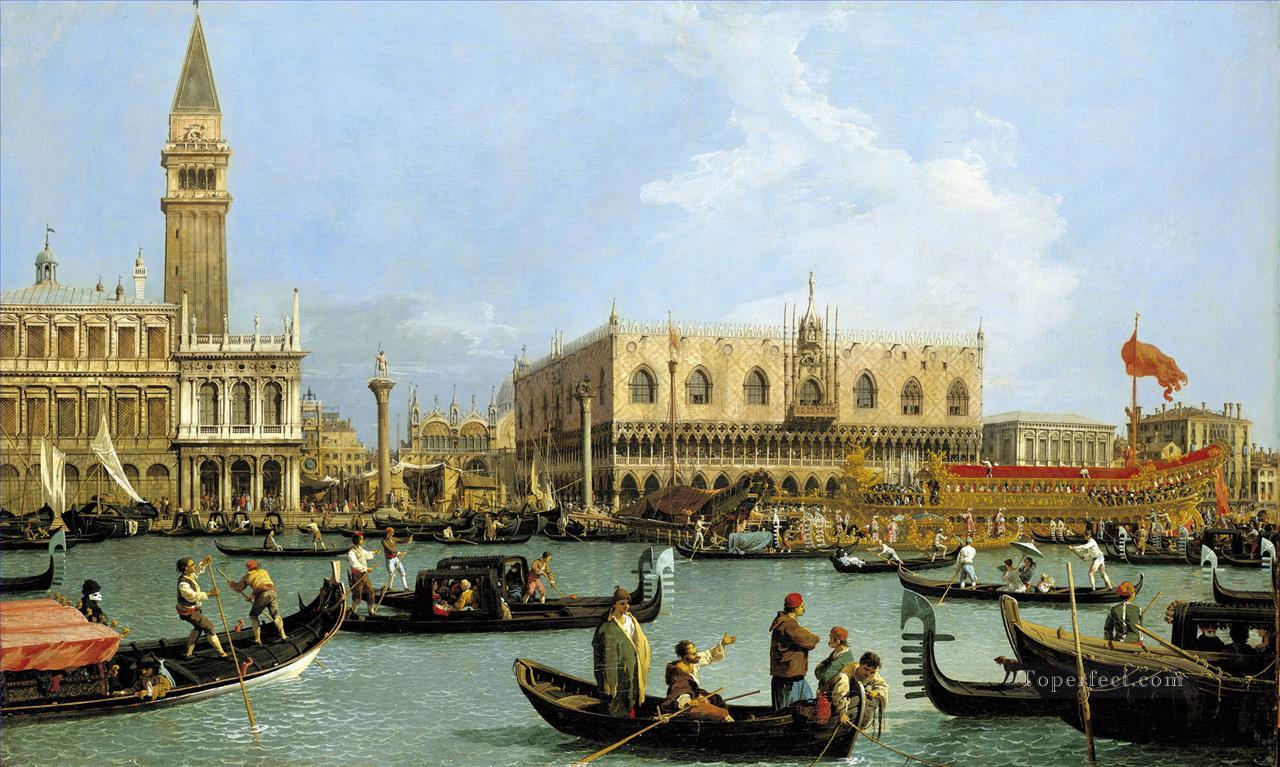 Return of the Bucentaurn to the Molo on Ascension Day Canaletto Oil Paintings